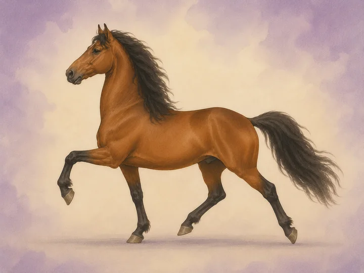 Rack: Rack er en rask, lateral firetaktsgangart med jevne intervaller og uten svev, mest kjent fra American Saddlebred.