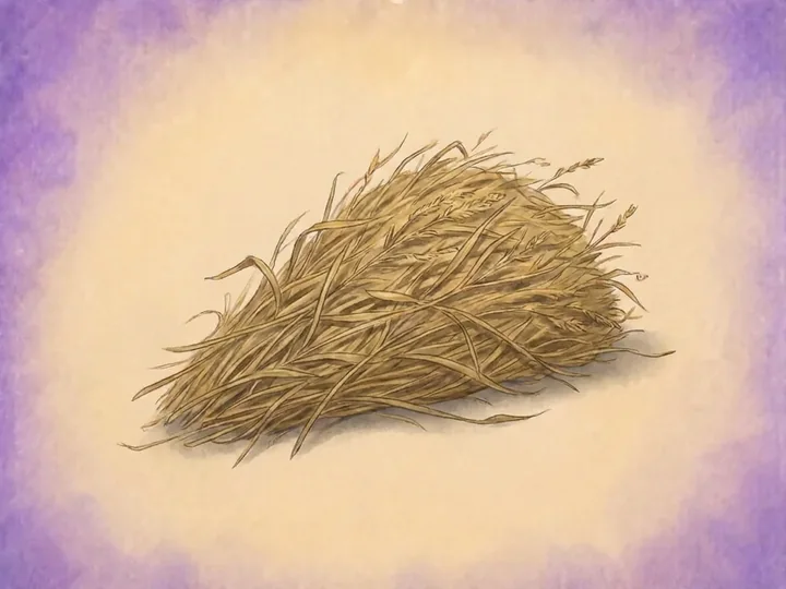 Foin: Le foin est de l'herbe séchée afin de se conserver longtemps. Pour de nombreux chevaux, c'est la principale source de fourrage grossier, surtout en hiver et à l'écurie.