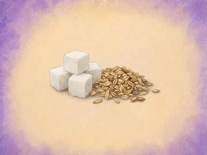 Sucre et amidon: Le sucre et l'amidon sont les glucides rapidement digestibles des aliments, aussi appelés ensemble glucides non structuraux ou NSC. Ils apportent une énergie rapide, mais trop d'un coup est risque.